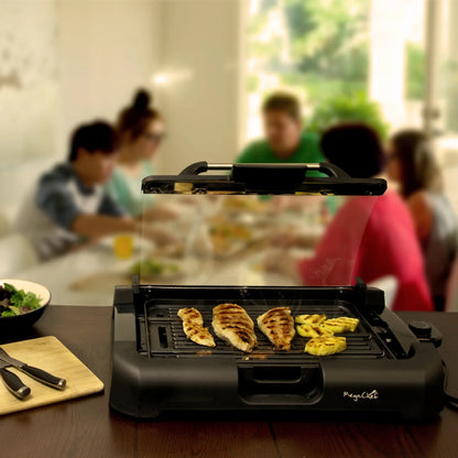 Reversible Indoor Grill and Griddle with Removable Glass Lid