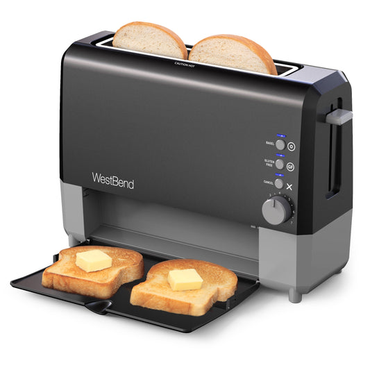 77224 Wide-Slot Toaster, Cool Touch Exterior & Removable Crumb Tray, 2-Slice, Black, New